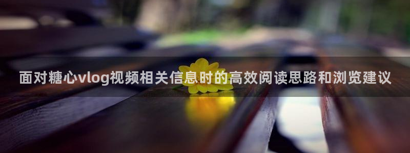 糖心vlog在线免费：面对糖心vlog视频相关信息时的高效阅读思路和浏览建议